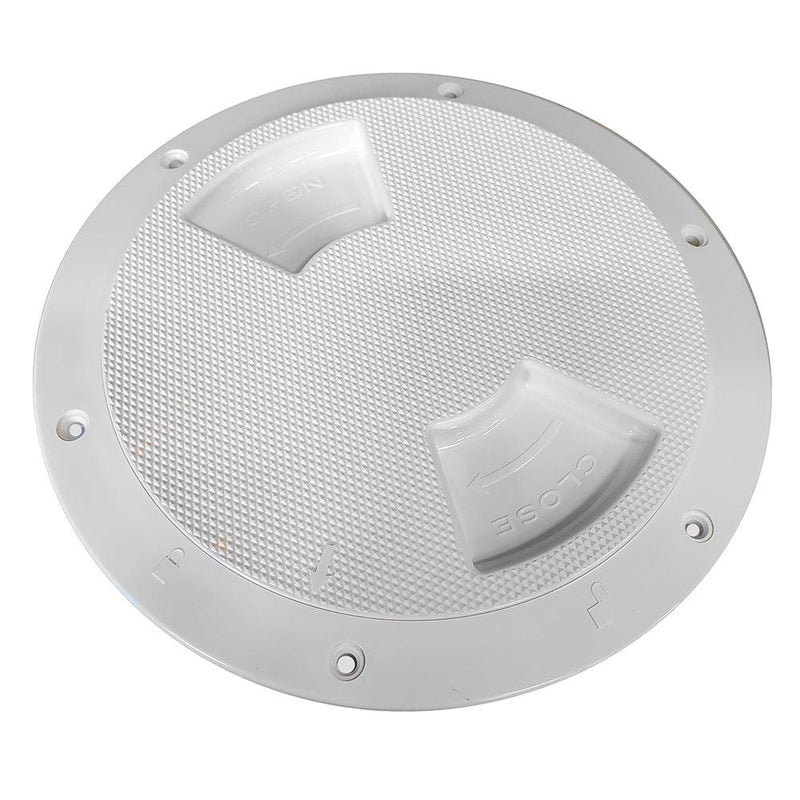 Sea-Dog Quarter-Turn Textured Deck Plate w/Internal Collar - White - 8" [336382-1] - Wholesaler Elite LLC