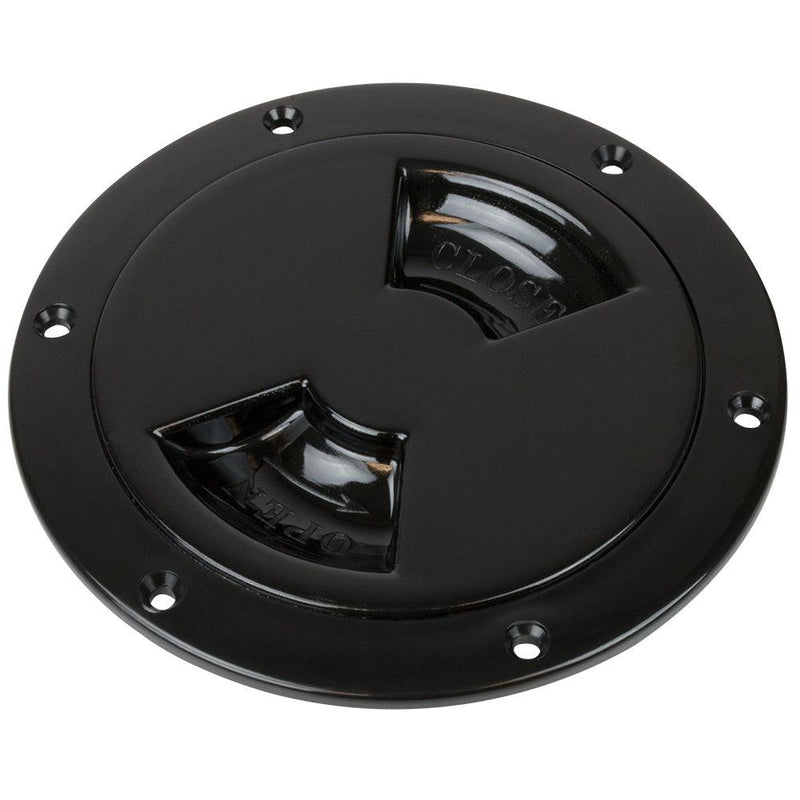 Sea-Dog Quarter-Turn Smooth Deck Plate w/Internal Collar - Black - 8" [336385-1] - Wholesaler Elite LLC