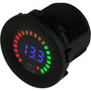 Sea-Dog Round Voltage Meter DC - 5V-15V w/Rainbow Dial [421617-1] - Wholesaler Elite LLC