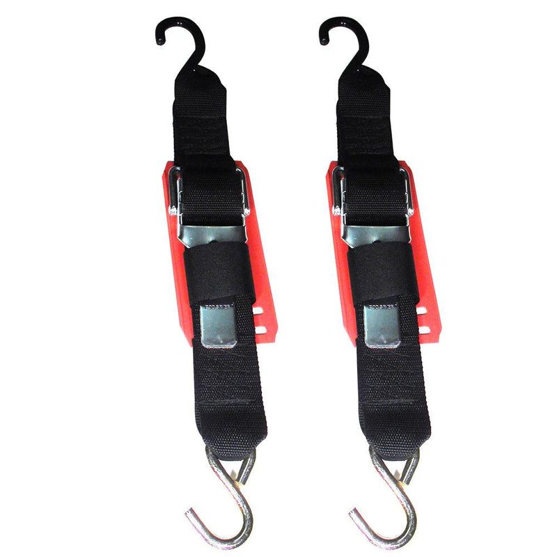 Rod Saver Paddle Buckle Trailer Tie-Down w/Vinyl Pad - 2" x 2 - Pair [2PB2VP] - Wholesaler Elite LLC