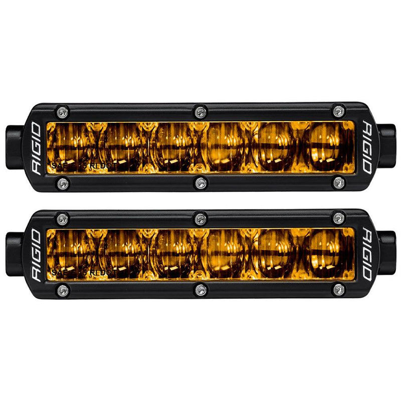 RIGID Industries 6" SR-Series SAE Compliant Fog Light - Black w/Yellow Light [906704] - Wholesaler Elite LLC