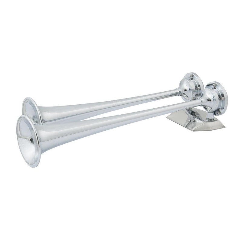 Marinco 12V Chrome Plated Dual Trumpet Air Horn [10106] - Wholesaler Elite LLC