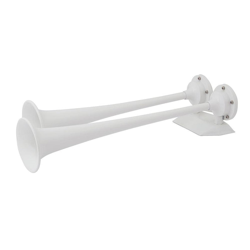 Marinco 12V White Epoxy Coated Dual Trumpet Air Horn [10122] - Wholesaler Elite LLC