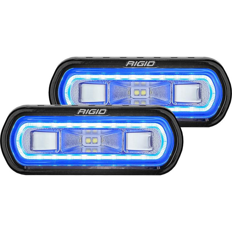 RIGID Industries SR-L Series Surface Mount Spreader Light - Black Housing - Blue Halo [53121] - Wholesaler Elite LLC