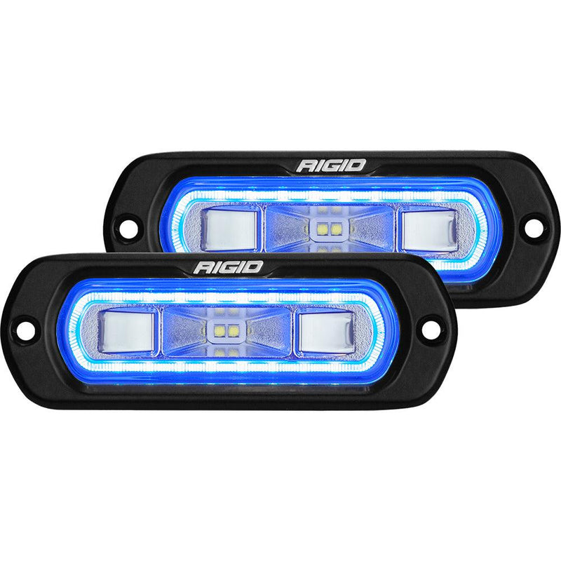 RIGID Industries SR-L Series Flush Mount Spreader Light - Black Housing - Blue Halo [53221] - Wholesaler Elite LLC