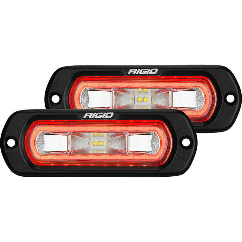 RIGID Industries SR-L Series Flush Mount Spreader Light - Black Housing - Red Halo [53222] - Wholesaler Elite LLC