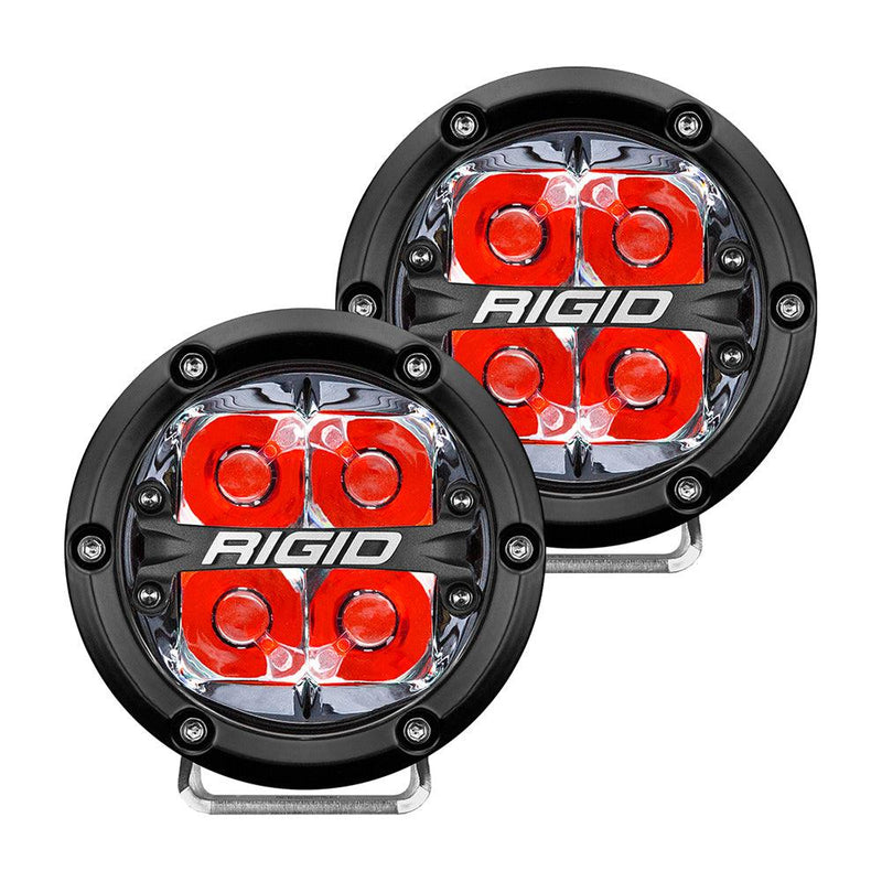 RIGID Industries 360-Series 4" LED Off-Road Spot Beam w/Red Backlight - Black Housing [36112] - Wholesaler Elite LLC