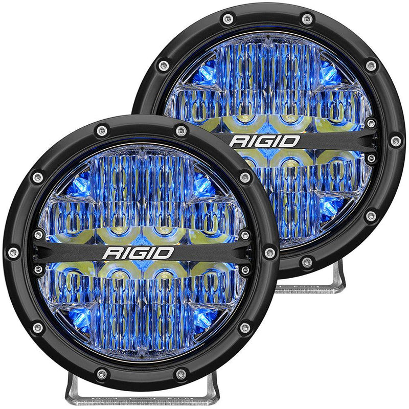 RIGID Industries 360-Series 6" LED Off-Road Fog Light Spot Beam w/Blue Backlight - Black Housing [36202] - Wholesaler Elite LLC