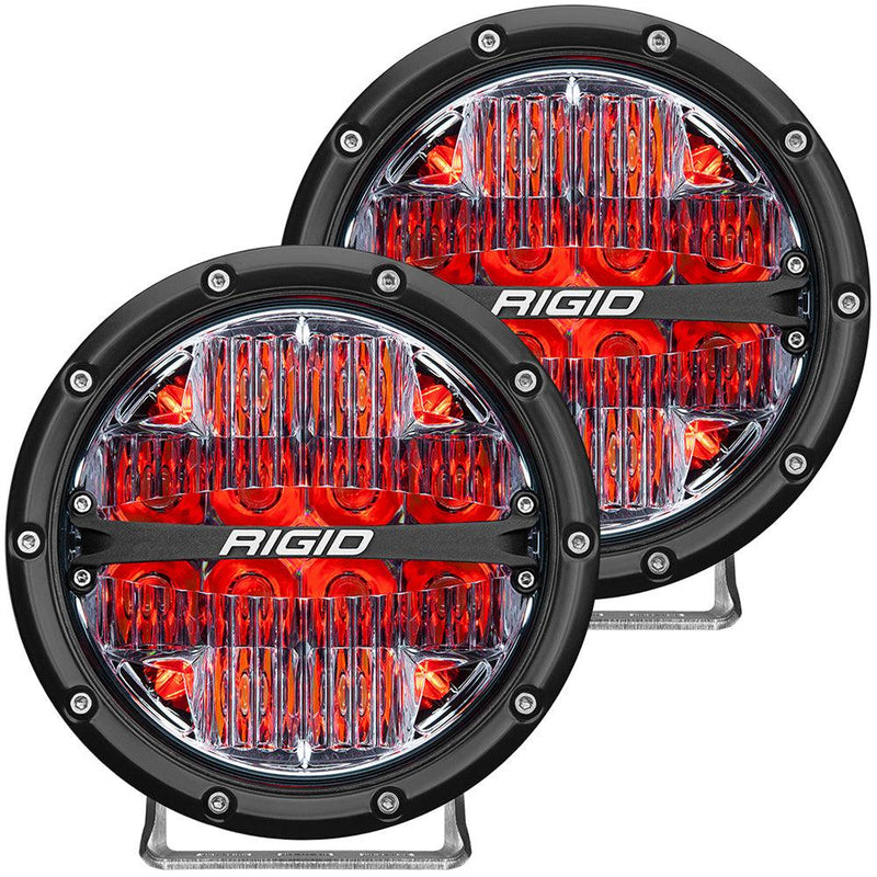 RIGID Industries 360-Series 6" LED Off-Road Fog Light Drive Beam w/Red Backlight - Black Housing [36205] - Wholesaler Elite LLC