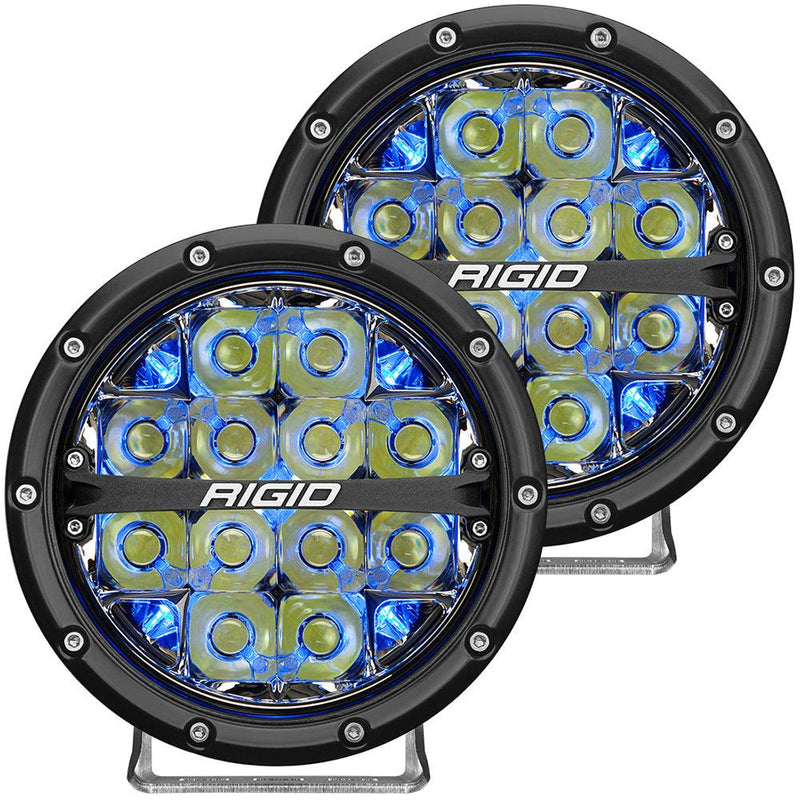RIGID Industries 360-Series 6" LED Off-Road Fog Light Drive Beam w/Blue Backlight - Black Housing [36207] - Wholesaler Elite LLC