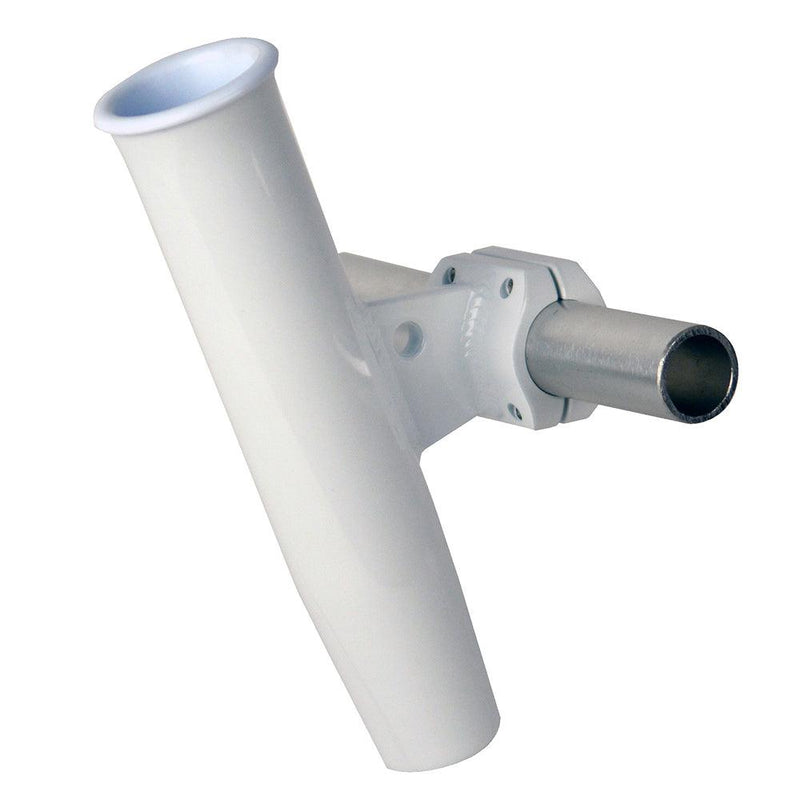 C. E. Smith Aluminum Horizontal Clamp-On Rod Holder 1-5/16" OD White - Powdercoat w/Sleeve [53711] - Wholesaler Elite LLC