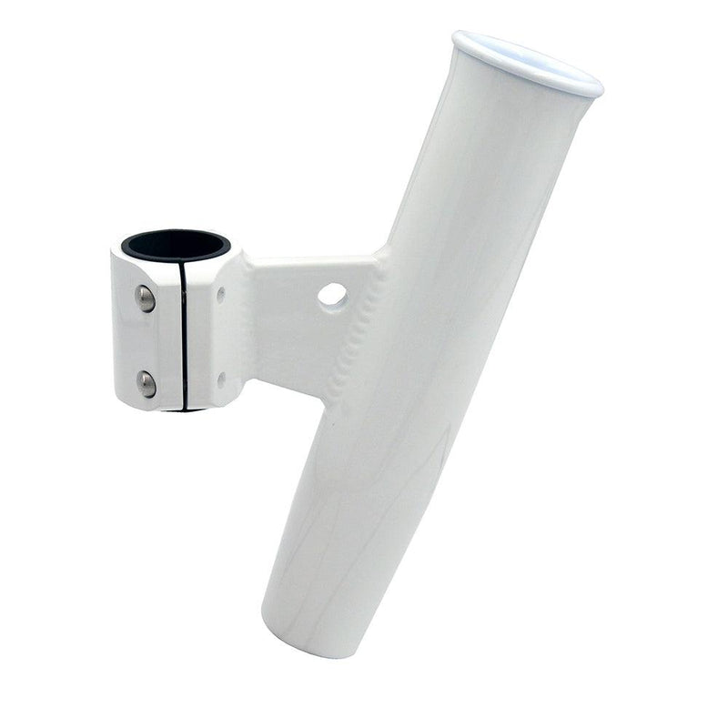 C.E. Smith Aluminum Vertical Clamp-On Rod Holder 1-2/3" OD White Powdercoat w/Sleeve [53726] - Wholesaler Elite LLC