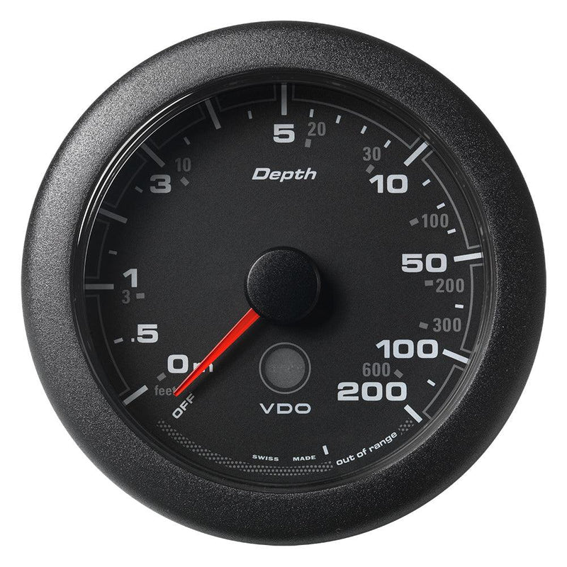 Veratron 3-3/8" (85MM) OceanLink Depth Gauge (200M/600) - Black Dial Bezel [A2C1957360001] - Wholesaler Elite LLC