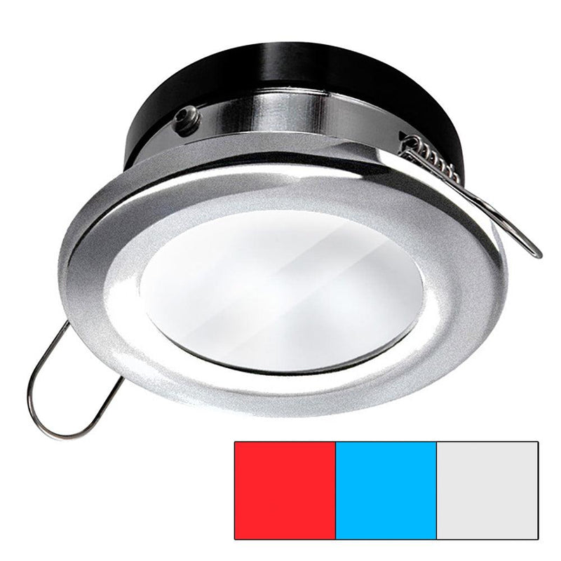 i2Systems Apeiron A1120 Spring Mount Light - Round - Red, Cool White Blue - Brushed Nickel [A1120Z-41HAE] - Wholesaler Elite LLC