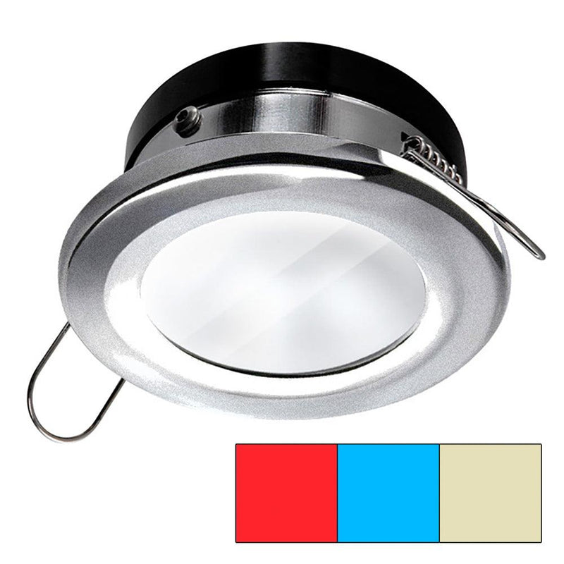 i2Systems Apeiron A1120 Spring Mount Light - Round - Red, Warm White Blue - Brushed Nickel [A1120Z-41HCE] - Wholesaler Elite LLC