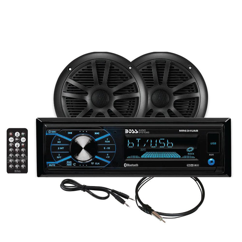 Boss Audio MCBK634B.6 Marine Stereo 6.5" Speaker Kit - Black [MCBK634B.6] - Wholesaler Elite LLC