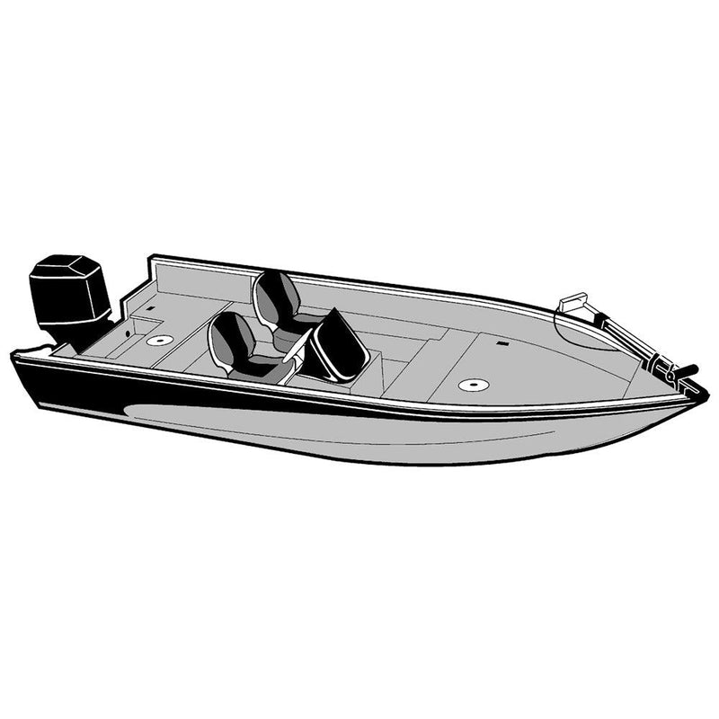 Carver Performance Poly-Guard Styled-to-Fit Boat Cover f/15.5 V-Hull Side Console Fishing Boats - Grey [72215P-10] - Wholesaler Elite LLC