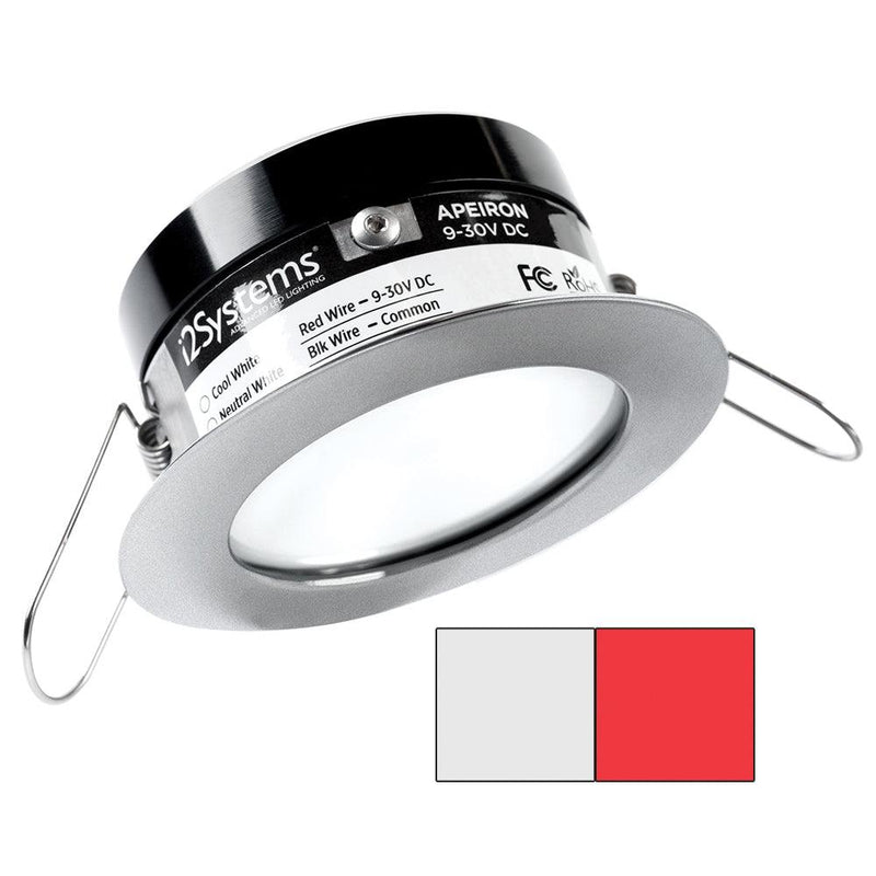 i2Systems Apeiron PRO A503 - 3W Spring Mount Light - Round - Cool White Red - Brushed Nickel Finish [A503-41AAG-H] - Wholesaler Elite LLC