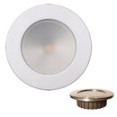 Lunasea ZERO EMI Recessed 3.5 LED Light - Warm White w/White Stainless Steel Bezel - 12VDC [LLB-46WW-0A-WH] - Wholesaler Elite LLC