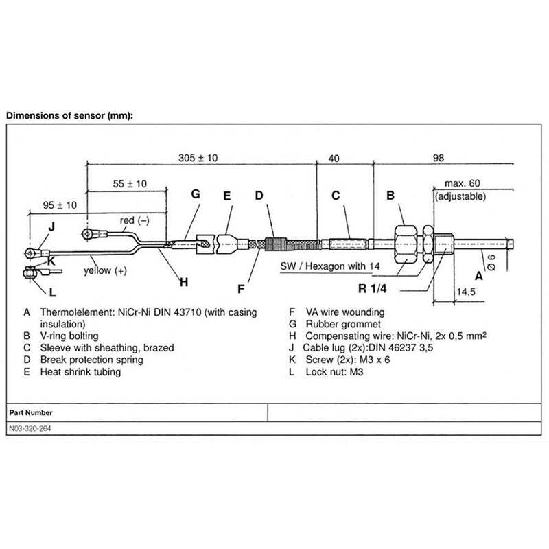 Veratron Pyrometer Sensor - 100-900C/250-1650F [N03-320-264] - Wholesaler Elite LLC