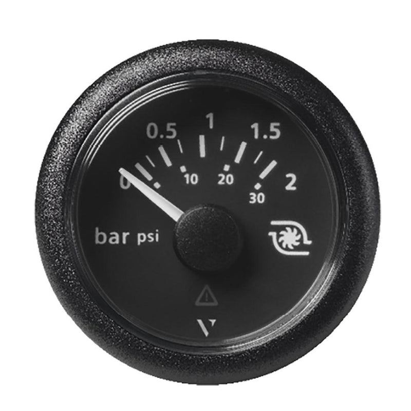 Veratron 52MM (2-1/16") ViewLine Boost Pressure Gauge 2 Bar/30 PSI - Black Dial Round Bezel [A2C59514149] - Wholesaler Elite LLC