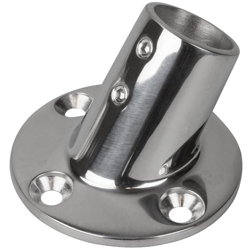 Sea-Dog Rail Base Fitting 2-3/4" Round Base 60 316 Stainless Steel - 1" OD [280601-1] - Wholesaler Elite LLC