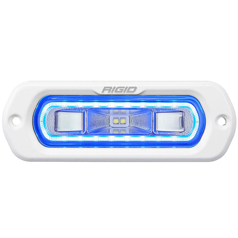 RIGID Industries SR-L Series Marine Spreader Light - White Flush Mount - White Light w/Blue Halo [51201] - Wholesaler Elite LLC
