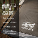Coleman OneSource Rechargeable 4-Person Camping Dome Tent w/Airflow System LED Lighting [2000035457] - Wholesaler Elite LLC