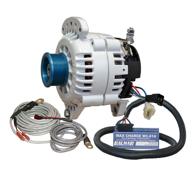 Balmar Alternator 120 AMP Kit 120V 3.15" Dual Foot Saddle J10 Pulley Regulator Temp Sensor [60-YP-MC-120-J10] - Wholesaler Elite LLC