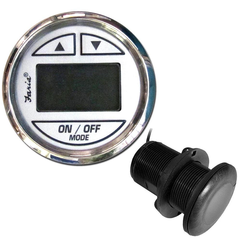 Faria Chesapeake White SS 2" Depth Sounder w/Thru-Hull Transducer [13894] - Wholesaler Elite LLC