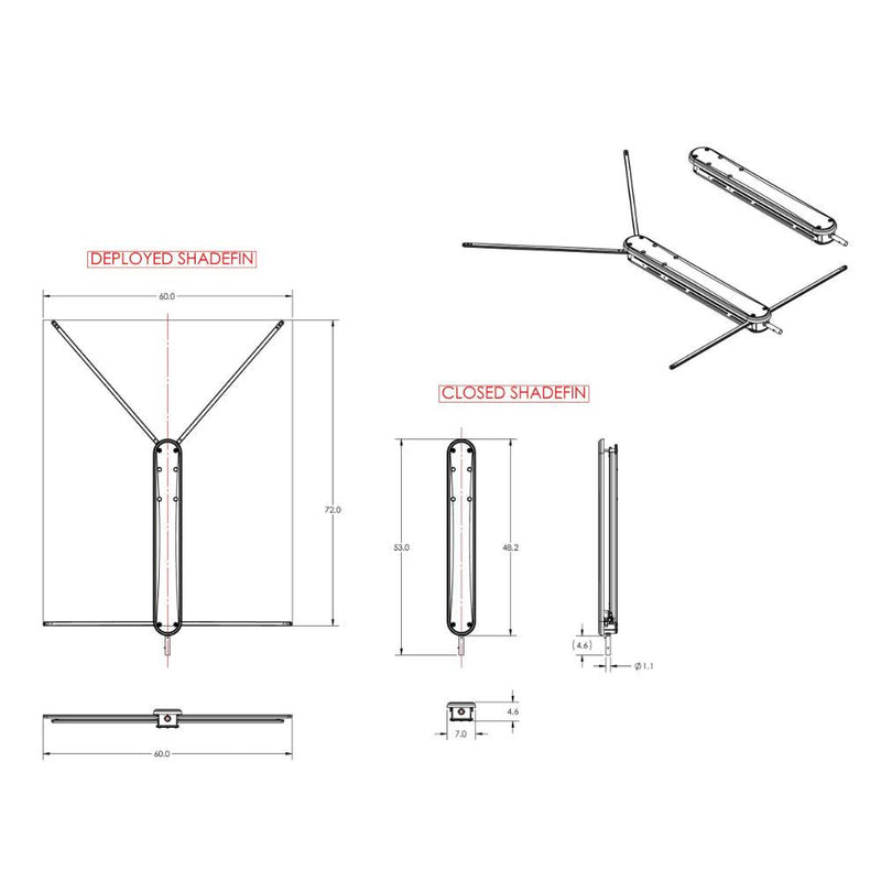 TACO ShadeFin w/White Fabric, Bag Fixed Rod Holder Mount Kit [T10-3000-3] - Wholesaler Elite LLC