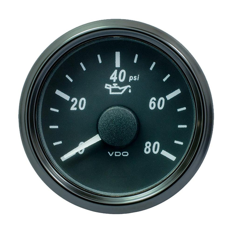 VDO SingleViu 52mm (2-1/16") Oil Pressure Gauge - 80 PSI - 240-33 Ohm [A2C3833230030] - Wholesaler Elite LLC