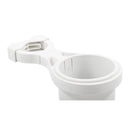 Camco Clamp-On Rail Mounted Cup Holder - Small for Up to 1-1/4" Rail - White [53086] - Wholesaler Elite LLC