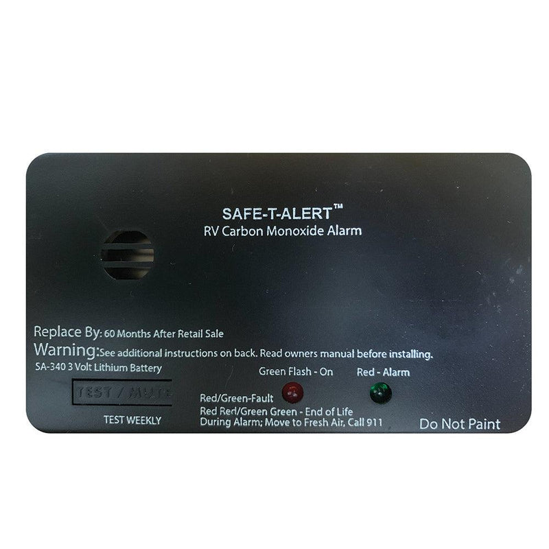 Safe-T-Alert SA-340 Black RV/Marine Battery Powered CO2 Detector - Rectangle [SA-340-BL] - Wholesaler Elite LLC