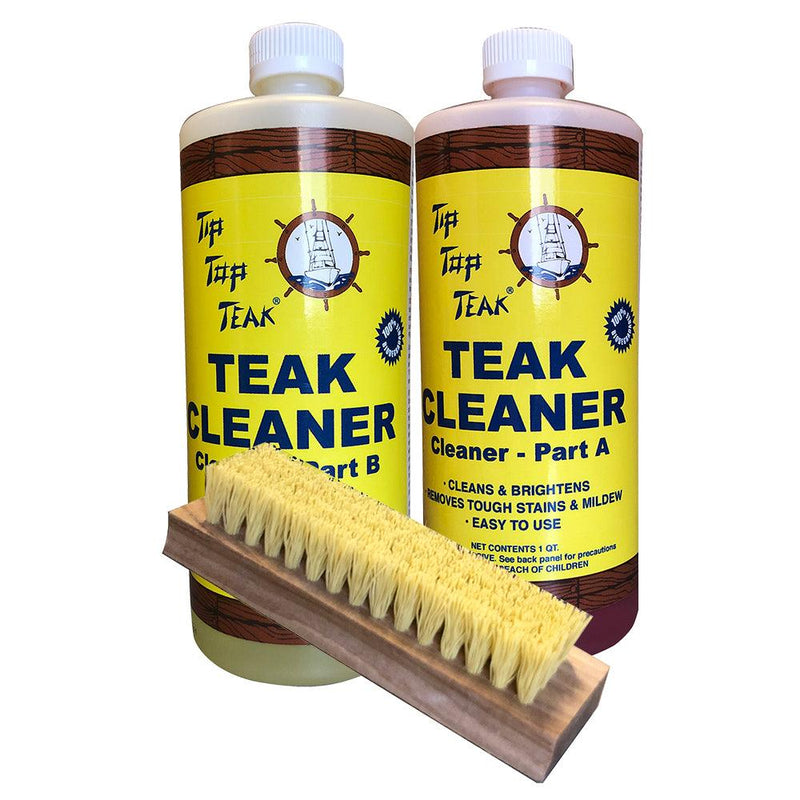 Tip Top Teak Cleaner Kit Part A Part B w/Brush [TK860] - Wholesaler Elite LLC