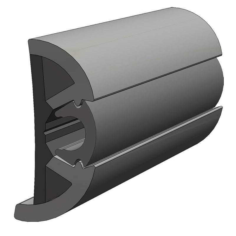 TACO SuproFlex Rub Rail Kit Gray w/Gray Insert - 2"H x 1.2"W x 80L [V11-9990GRD80-2] - Wholesaler Elite LLC