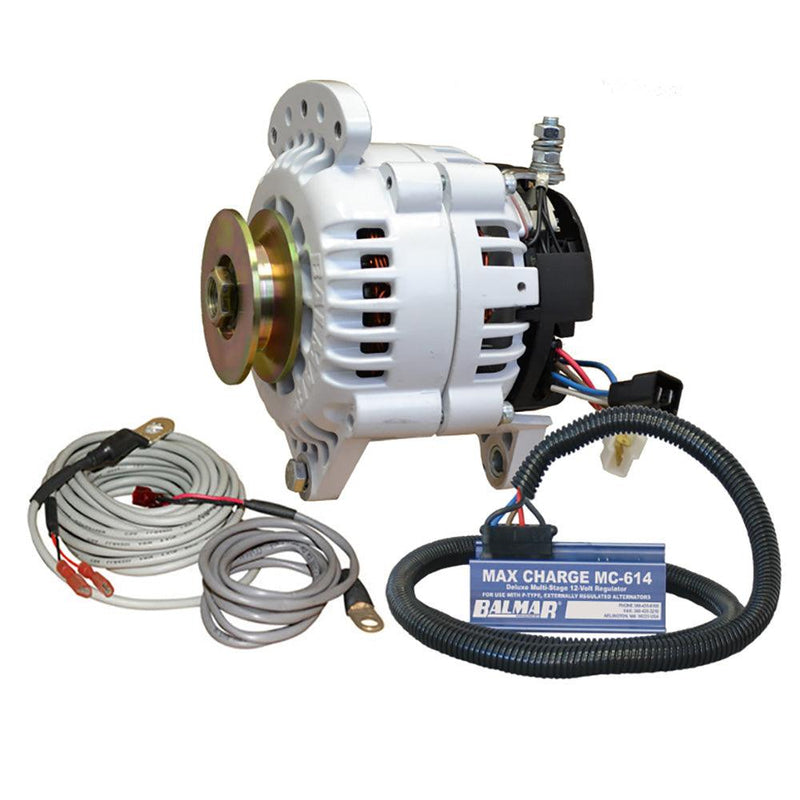 Balmar Alternator 100 AMP Kit 12V 3.15" Dual Foot Saddle Single Vee Pulley Regulator Temp Sensor [60-YP-MC-100-SV] - Wholesaler Elite LLC