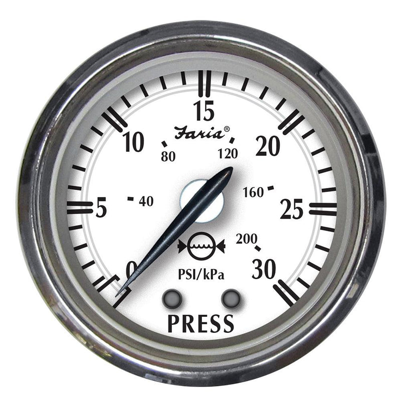 Faria Newport SS 2" Water Pressure Gauge Kit - 0 to 30 PSI [25008] - Wholesaler Elite LLC