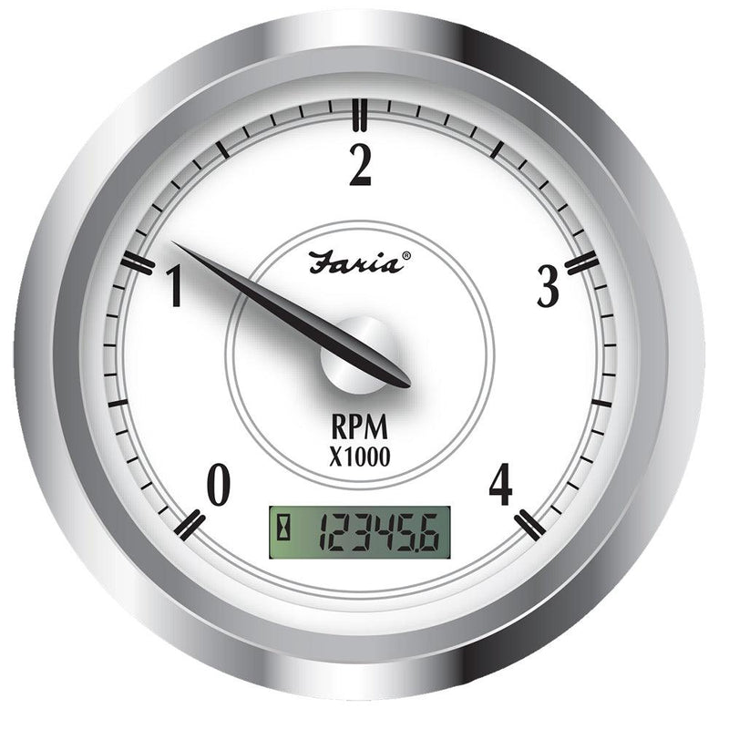 Faria Newport SS 4" Tachometer w/Hourmeter f/Diesel w/Mech Take Off - 4000 RPM [45007] - Wholesaler Elite LLC