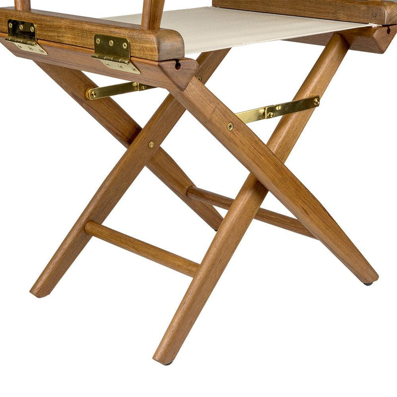 Whitecap Directors Chair w/Natural Seat Covers - Teak [60044] - Wholesaler Elite LLC