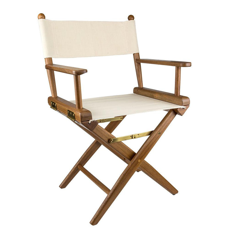 Whitecap Directors Chair w/Natural Seat Covers - Teak [60044] - Wholesaler Elite LLC