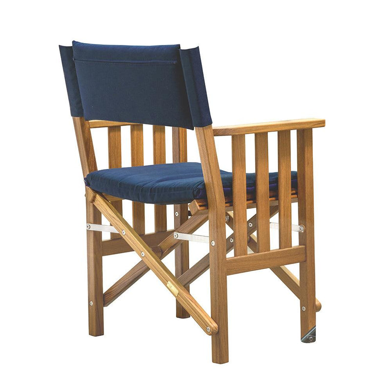 Whitecap Directors Chair II w/Navy Cushion - Teak [61052] - Wholesaler Elite LLC