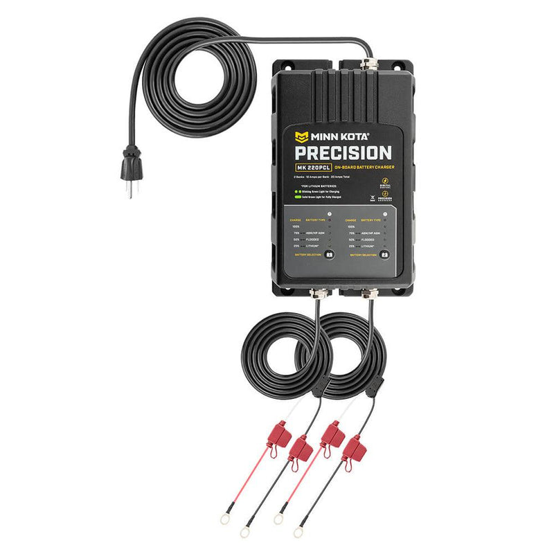 Minn Kota On-Board Precision Charger MK-220 PCL 2 Bank x 10 AMP LI Optimized Charger [1832201] - Wholesaler Elite LLC