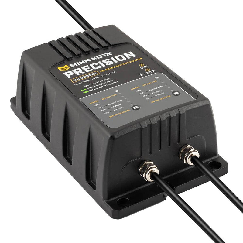 Minn Kota On-Board Precision Charger MK-220 PCL 2 Bank x 10 AMP LI Optimized Charger [1832201] - Wholesaler Elite LLC