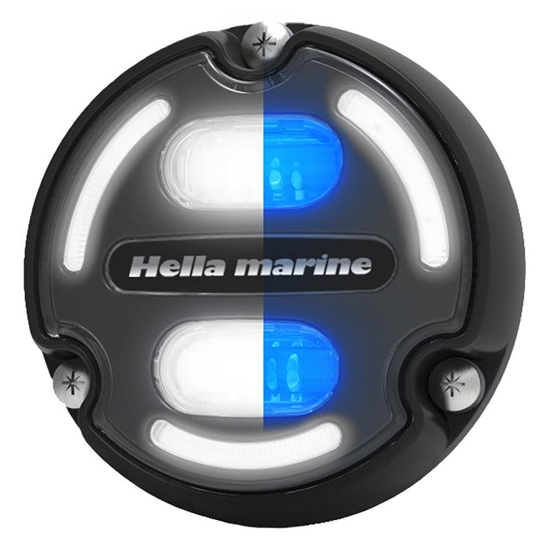 Hella Marine Apelo A2 Blue White Underwater Light - 3000 Lumens - Black Housing - Charcoal Lens w/Edge Light [016147-001] - Wholesaler Elite LLC