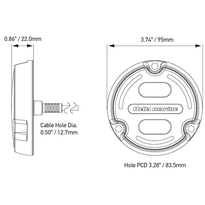 Hella Marine Apelo A2 Blue White Underwater Light - 3000 Lumens - Bronze Housing - White Lens w/Edge Light [016147-101] - Wholesaler Elite LLC