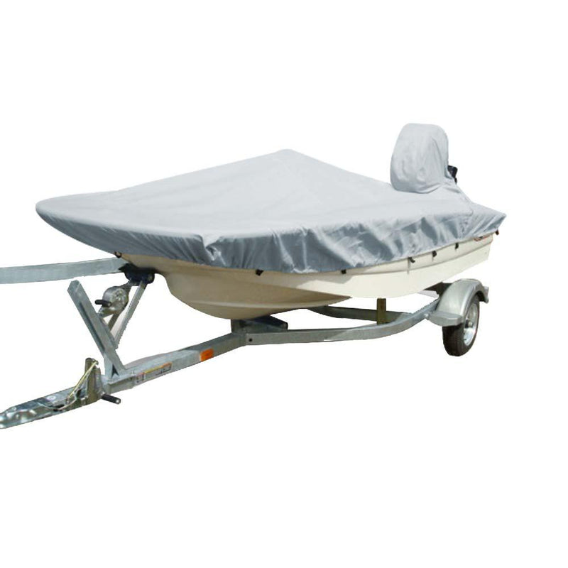 Carver Sun-DURA Styled-to-Fit Boat Cover f/13.5 Whaler Style Boats with Side Rails Only - Grey [71513S-11] - Wholesaler Elite LLC