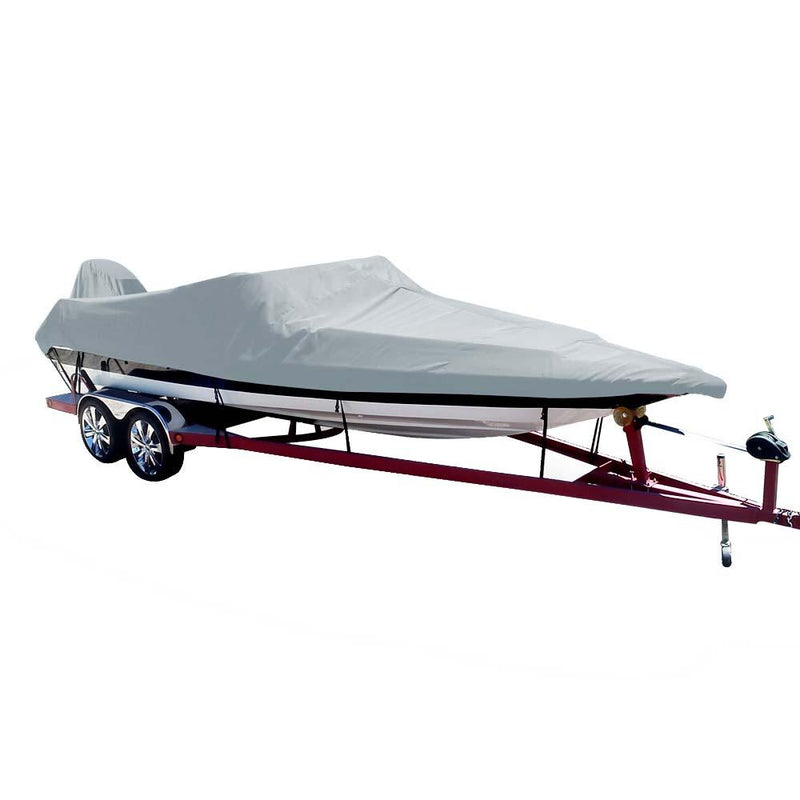 Carver Poly-Flex II Styled-to-Fit Boat Cover f/16.5 Ski Boats with Low Profile Windshield - Grey [74016F-10] - Wholesaler Elite LLC