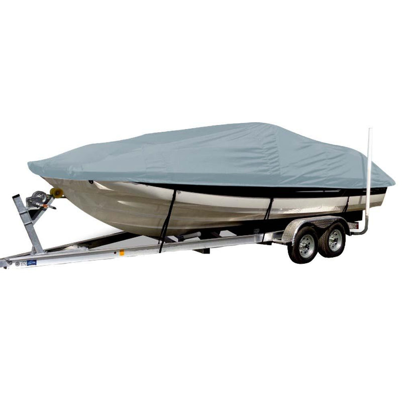Carver Sun-DURA Styled-to-Fit Boat Cover f/19.5 Sterndrive Deck Boats w/Low Rails - Grey [75119S-11] - Wholesaler Elite LLC