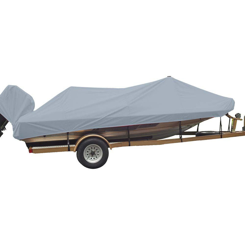 Carver Sun-DURA Styled-to-Fit Boat Cover f/16.5 Wide Style Bass Boats - Grey [77216S-11] - Wholesaler Elite LLC